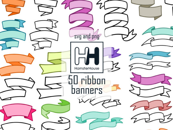 50 Ribbon Banners for Creative Projects