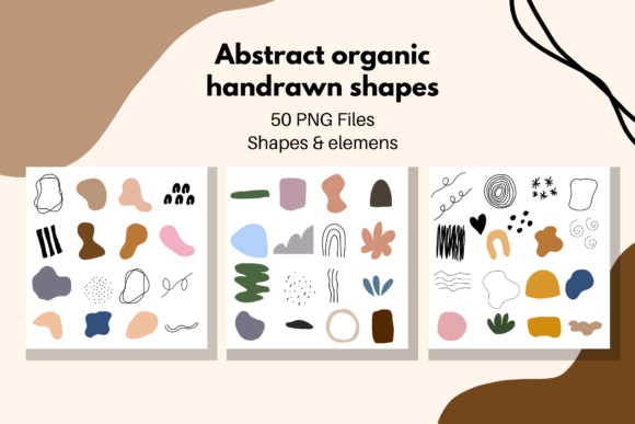 Abstract Shapes Handrawn Clipart Set: Versatile Design Assets