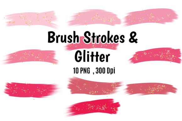 Brush Strokes and Glitter Pink Set: Elevate Your Creative Projects with Professional Digital Assets