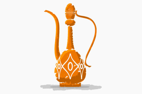 Brush Strokes Patterned Arab Coffee Jug