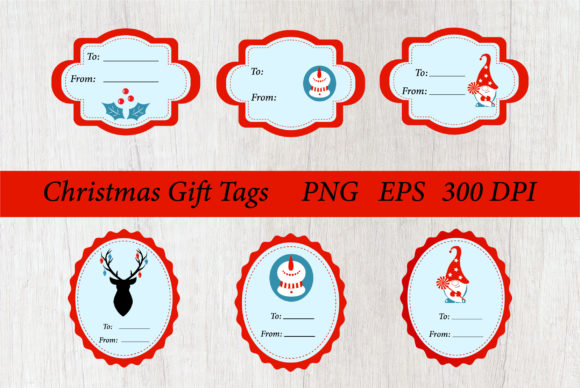 Christmas Gift Tags PNG Sublimation for Creative Gifting