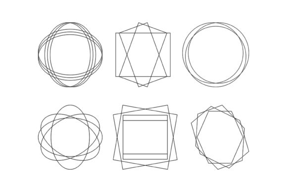 Elevating Visual Design with the Beautiful Black Geometric Frame Set
