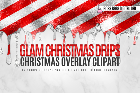 Glam Christmas Drips Clipart: The Ultimate Sparkle for Your Holiday Designs
