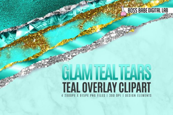Glam Teal Tears Clipart for Social Media & Blogs
