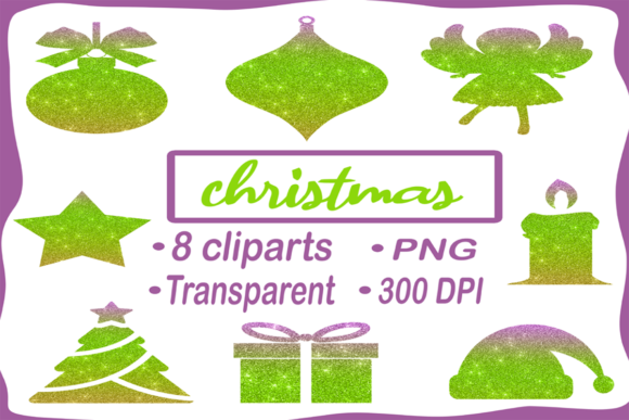 Gold and Green Christmas Cliparts: Elevate Your Holiday Designs