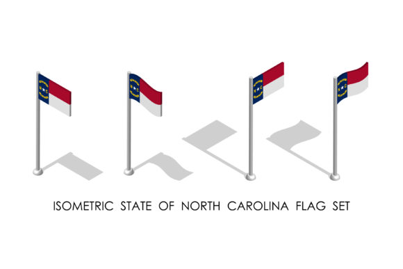 Isometric Flag of North Carolina: Elevate Your Visual Identity
