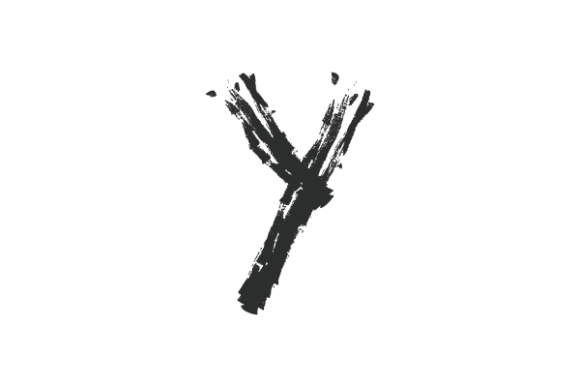 Letter Y Hand Drawn Brush Watercolor