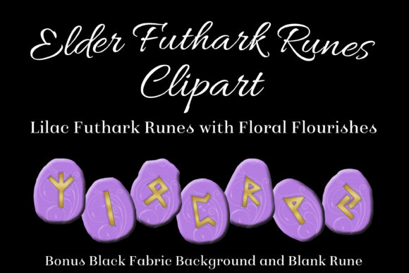 Lilac Flourish Elder Futhark Runes Set