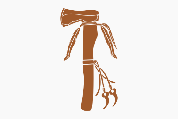 Monochrome Native American Tomahawk Axe