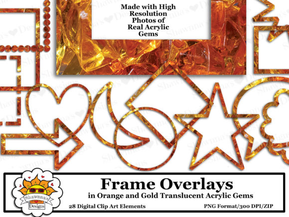 Orange Baubles Frame Overlays Set