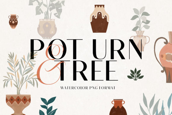 Pot Urn and Tree Watercolor: A Classic Art Piece