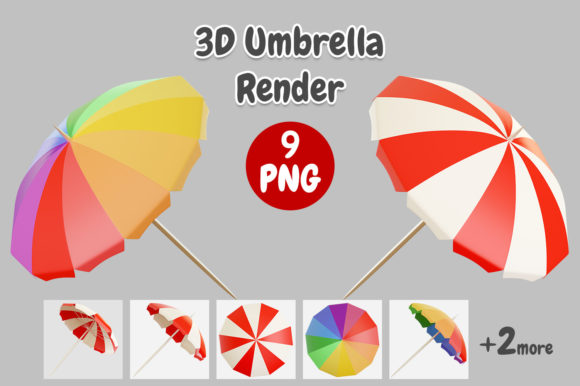 Transforming Digital Design with a High-Resolution Beach Summer Umbrella 3d Render