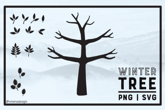 Winter Tree Family Tree SVG - 4 Branches: The Ultimate Digital Asset for Seasonal Crafts
